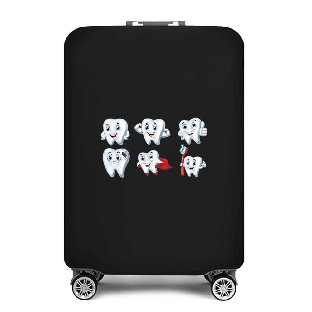 Teeth Print Luggage Cover Thicker Elastic Suitcase Cover Protector Apply To 18-28 Suitcase Cover Travel Accessories LuggageXJ240723