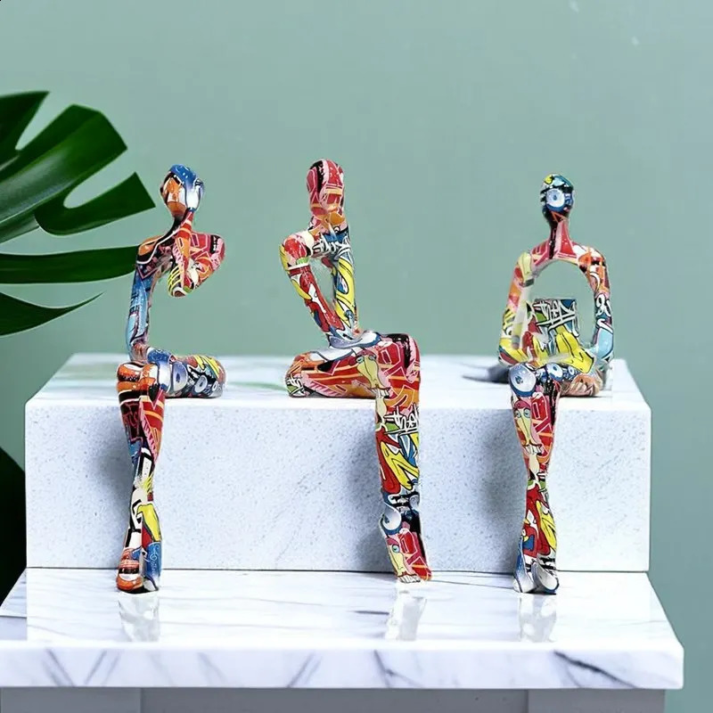 Vilead Graffiti Abstract Figurine Modern Pop Art Sculpture Interior Home Decoration Living Room Bookshelf Desk Decor Accessories 240723