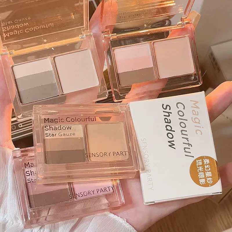 4-color mini eye shadow palette pink powder blusher natural matte eye shadow palette durable Korean contour powder pigment makeupW240730