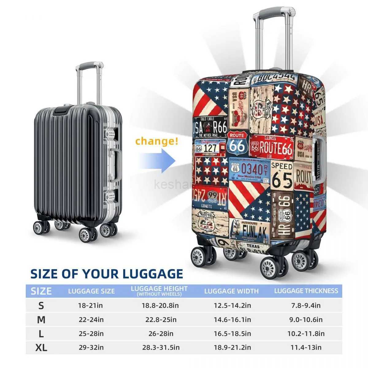 Travel Printed Suitcase Cover Holiday Vintage History Practical Luggage Case Travel ProtectorXJ240723