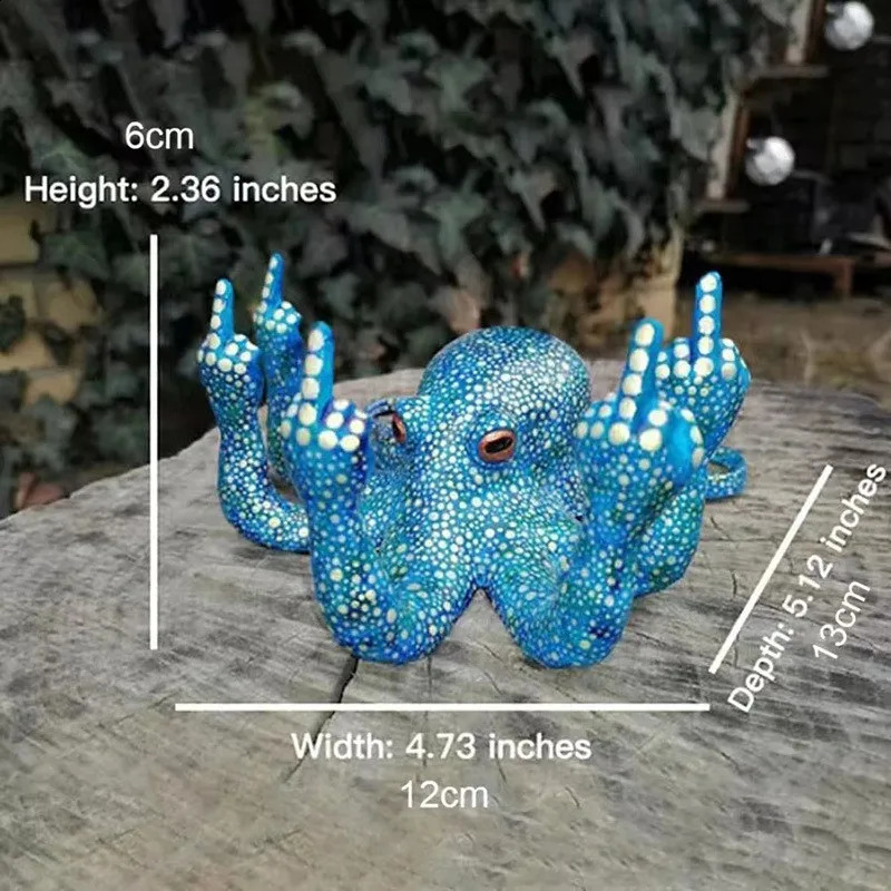Garden Statue Ornaments Octopus Miniature With luminous Office Tabletop Bar Decorative Sculpture Fun Collectibles Gift 240723