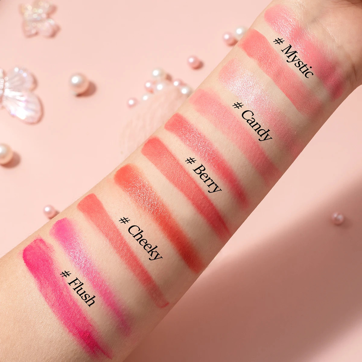 Creme Powder Blush Duo Long Wearing Matte Dewy Finish High Pigment Pink Candy Peach Blush Palette Vibrant Orange Red Blush 240723