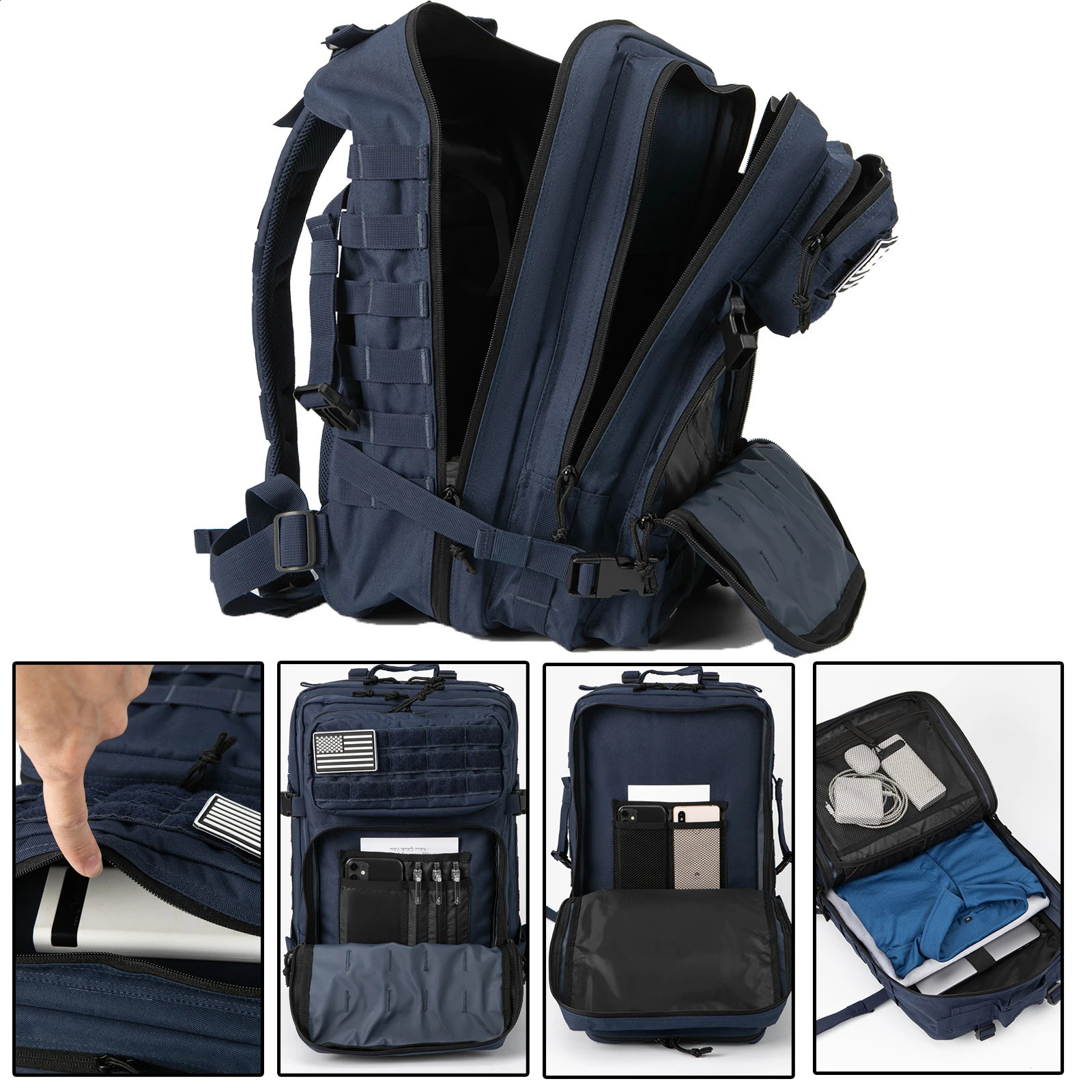 QT QY Tactical Backpac Survival 45L Large Capacity Man 3 Days Molle Assault Bags Hking For Outdoor Trekking Camping Backpack 240723
