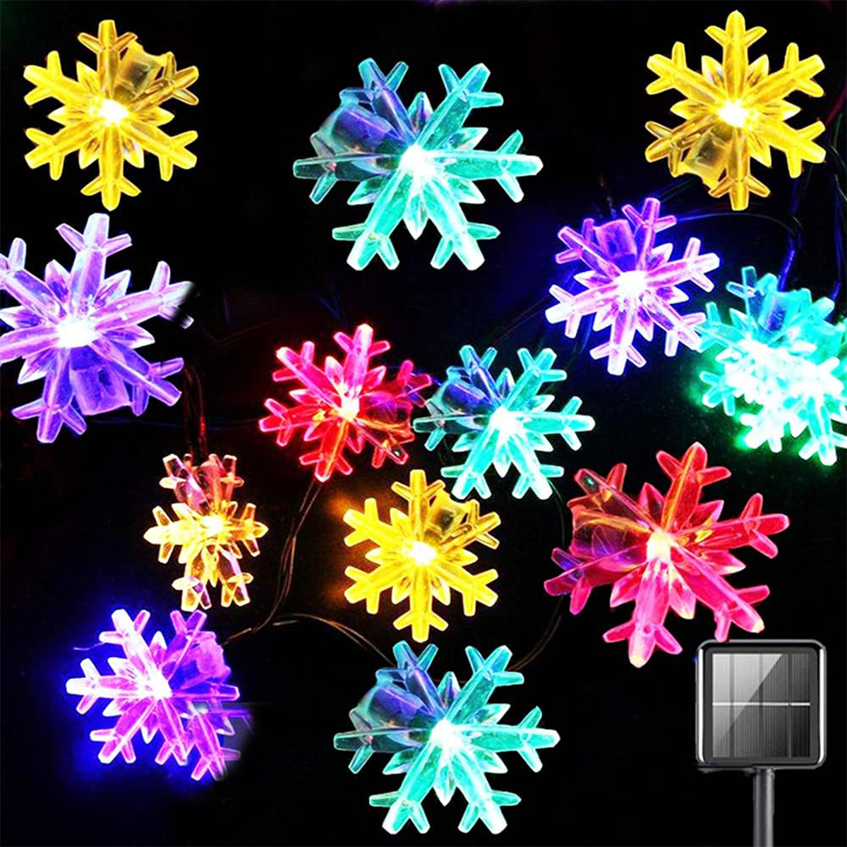 LED Solar Snowflake Waterproof String Lights Outdoor Garden Balcony Decoration String Lights