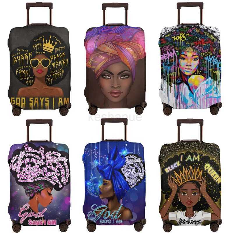 Travel Suitcase Protector African American Girl Elastic Protective Washable Luggage Cover With Concealed Zipper For 18-32 InchXJ240723