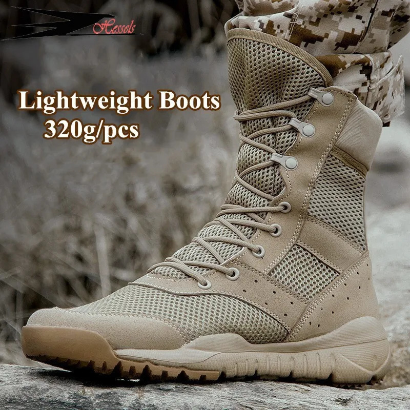 35 48 Size Men Women Ultrallight Outdoor Climbing Shoes Tactical Training Army Boots Summer Breathable Mesh Hiking Desert Boot 240808