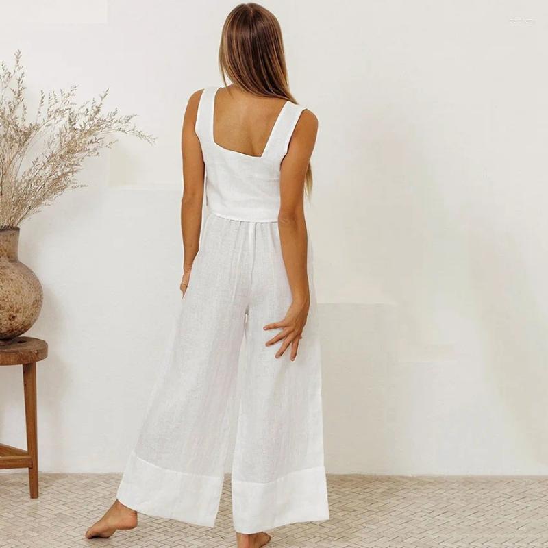 Women's Sleepwear 2024 Cotton Linen Pajamas For Women Designer Summer Home Wear Set Young Girl Lady Nightwear