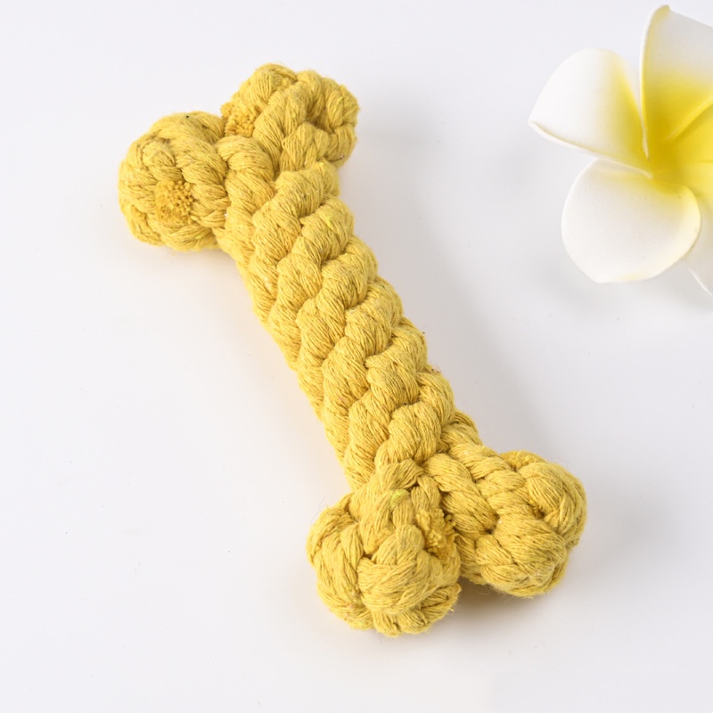 free shipping False Bone Cotton Rope Dog Bite Toys Chews Ball Knot Durable Braided Pet Supplies Aggressive Chewers Puppy Teething Value Tug Interactiv