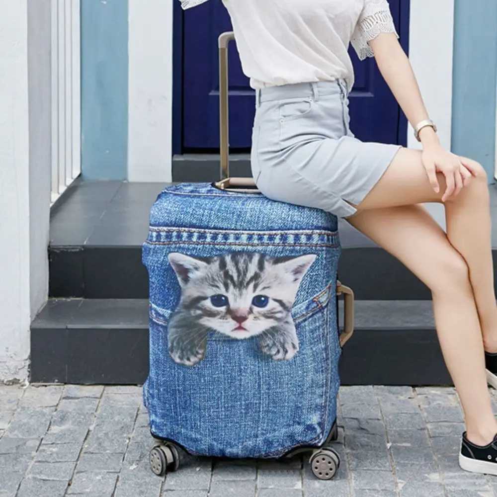 3D Luggage Protective Cover Cat Dog 18-28 Inch Trolley Suitcase Dust Cover Elasticity Animal Pattern Suitcase Case CoversXJ240723