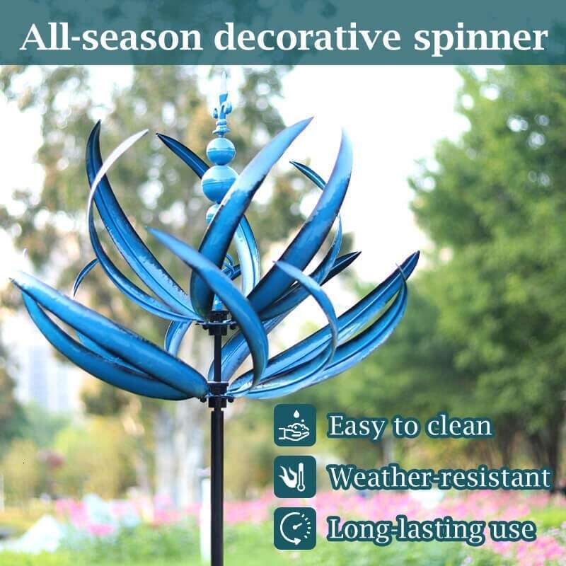 Harlow Spinner Windmill 3D Powered Kinetic Sculpture Lawn Metal Wind Solar Spinners Yard And Garden Decor 0723