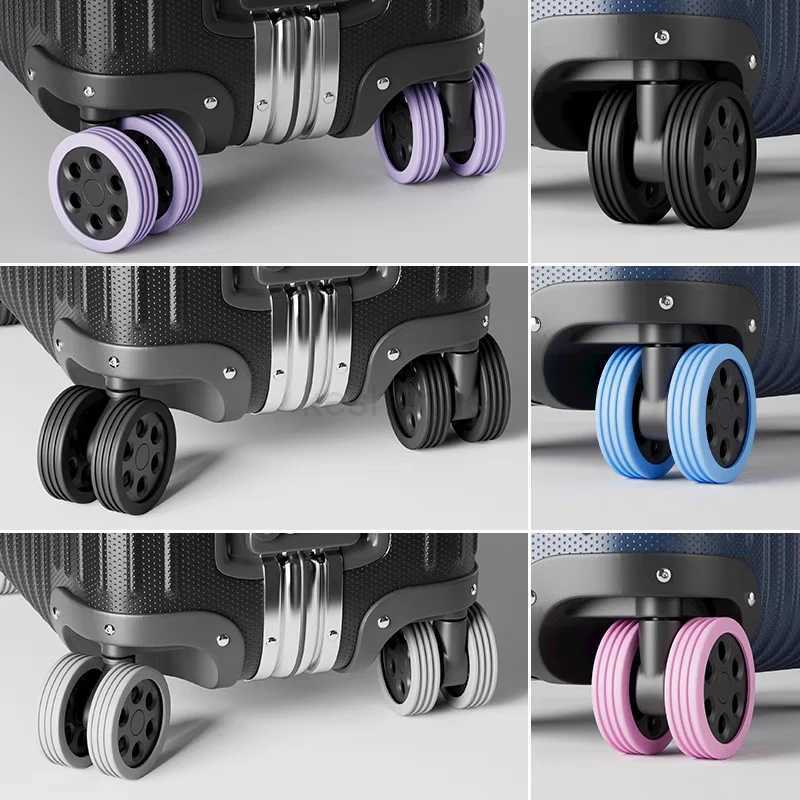 8pcs Luggage Wheels Protector Silicone Wheel Caster Shoes Travel Luggage Suitcase Guard Cover AccessoriesXJ240723