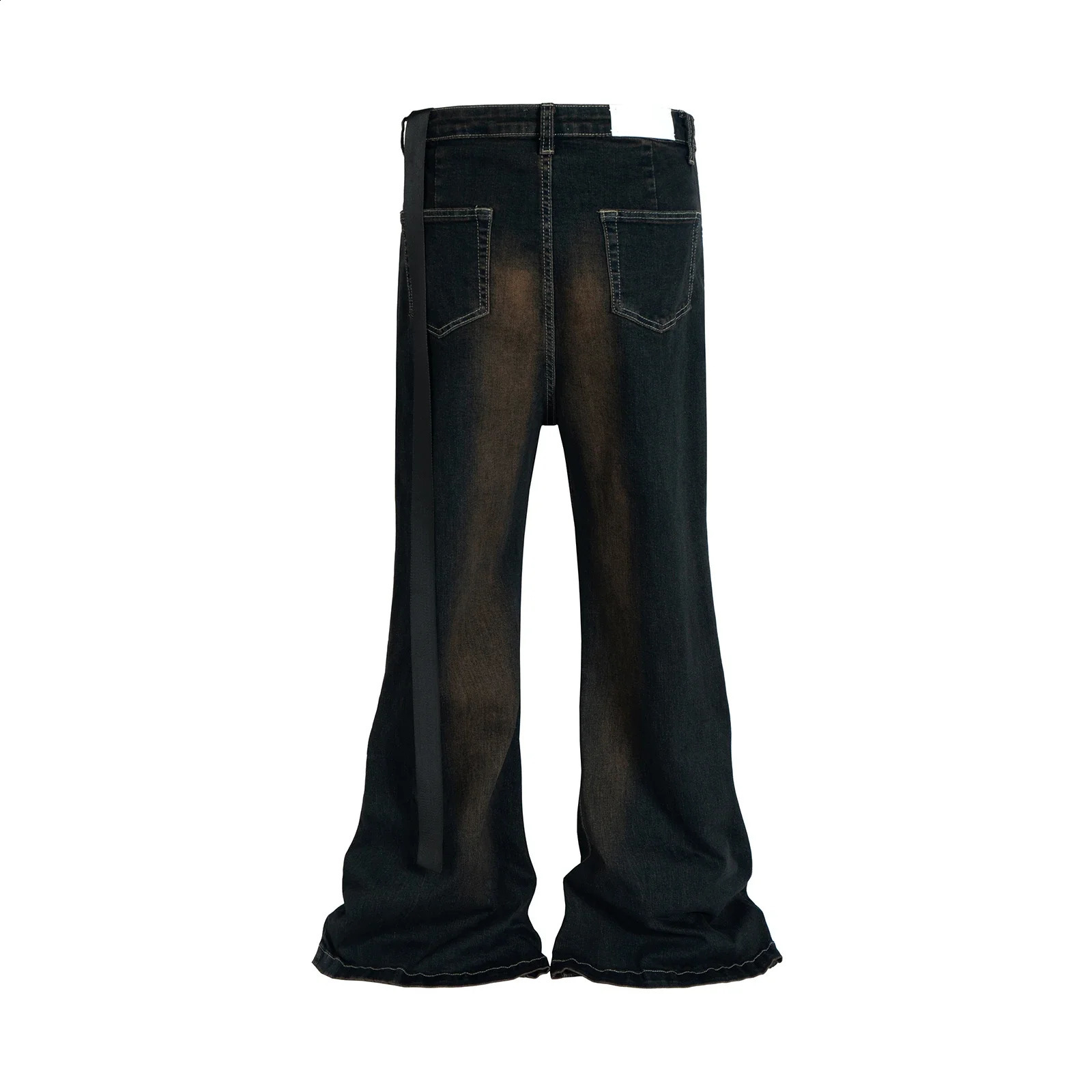 Ropa strapless color washed mini flange jeans mens straight casual bag denim Trouser Hombre loose cargo pants 240723