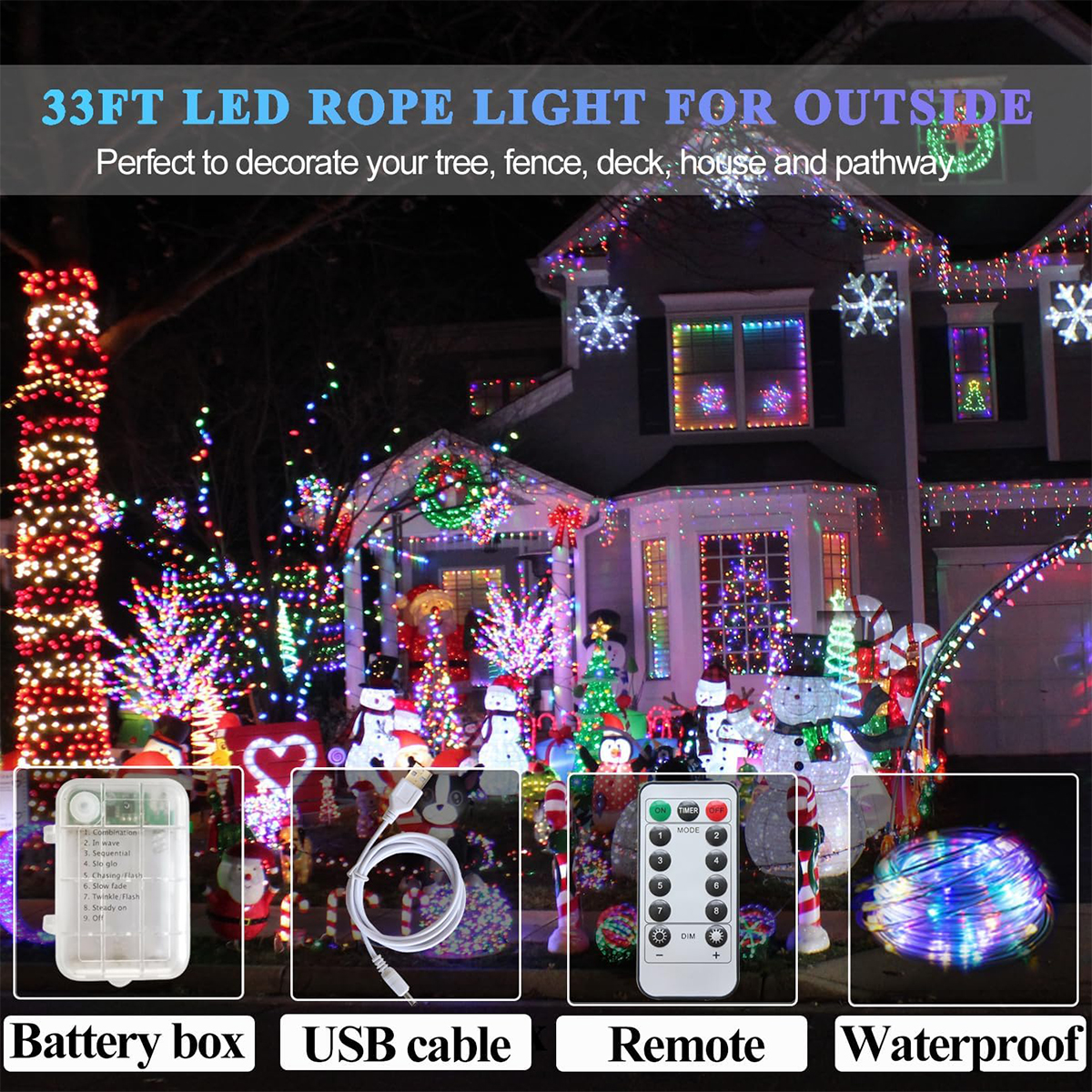 Solar Leather String Lights Outdoor Waterproof Remote Control Model Ambience Decoration Small Colorful String Lights