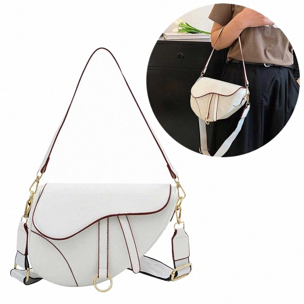 pu Leather Small Crossbody Bag Two Straps Women Mini Hobo Bag Waterproof Saddle Shoulder Bag Small Handbag Ladies Top Handle 56dV#