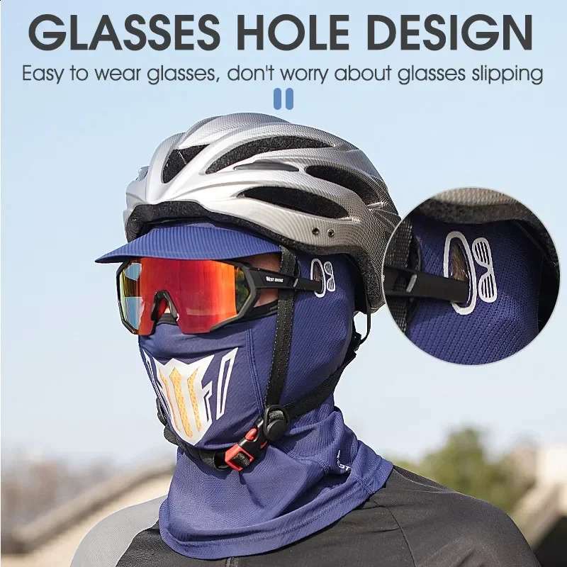 WEST BIKING With Brim Men Women Face Mask Summer Cool Fishing Cap Sun Protection Motorcycle Bicycle Cycling Balaclava Travel Hat 240723