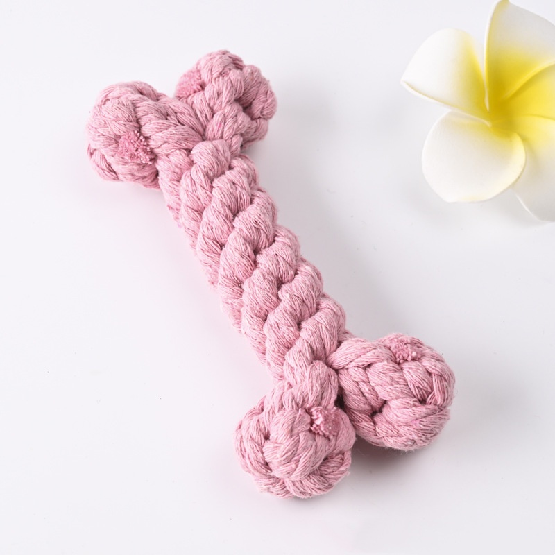 free shipping False Bone Cotton Rope Dog Bite Toys Chews Ball Knot Durable Braided Pet Supplies Aggressive Chewers Puppy Teething Value Tug Interactiv