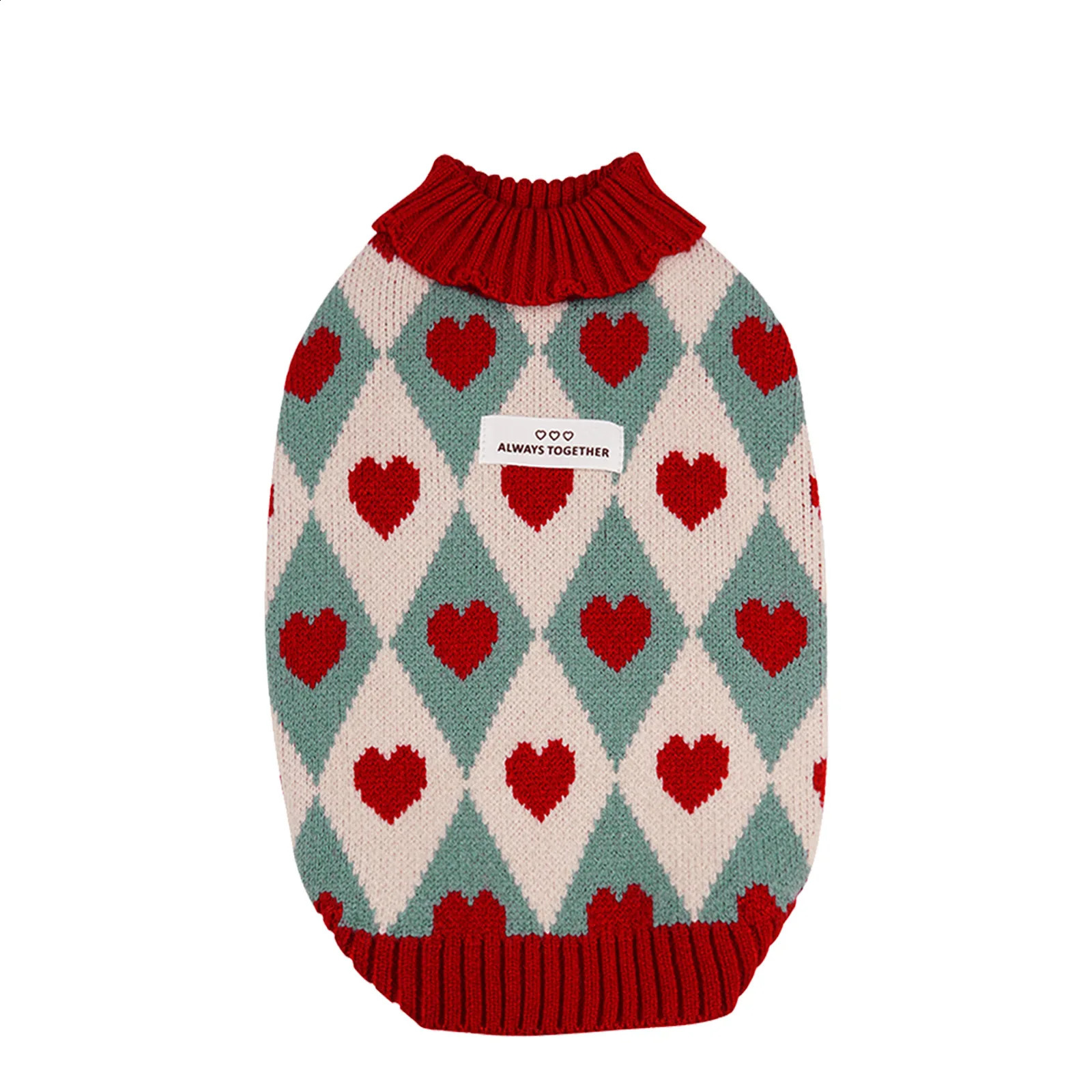 Sweater for Winter Warm Small Dog Clothes Cute Dia Heart Pattern Knitted Puppy Sweaters Turtleneck Chihuahua Yorkie Coat Free shipping