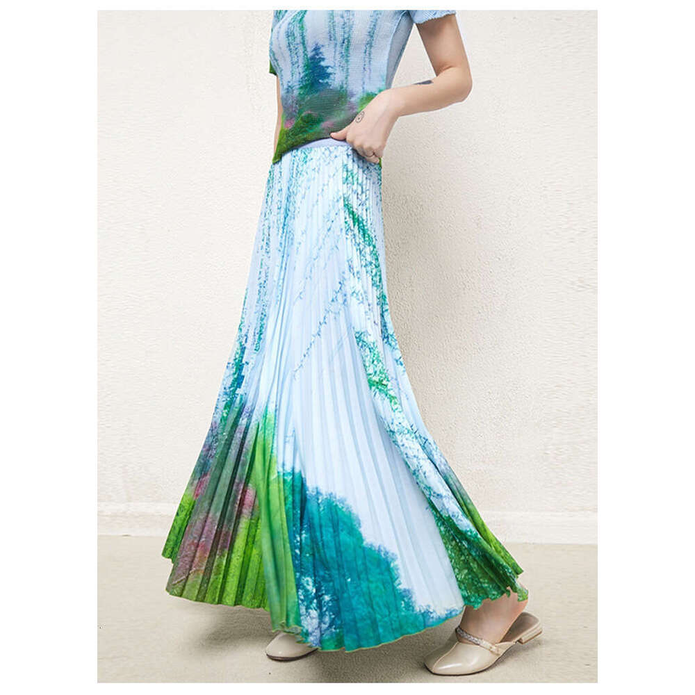 New Pattern Solid Fashion Printed Pleated Set Two-piece Dress Women Sets Floral Dress Sexy Dress Sexy Self-cultivation Bifurcated SKINNY DRESS Oversiz