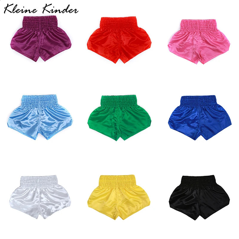 Boxing shorts childrens womens MMA Muay Thai shorts black and red Taekwondo pants Sanda training free combat uniforms 240715