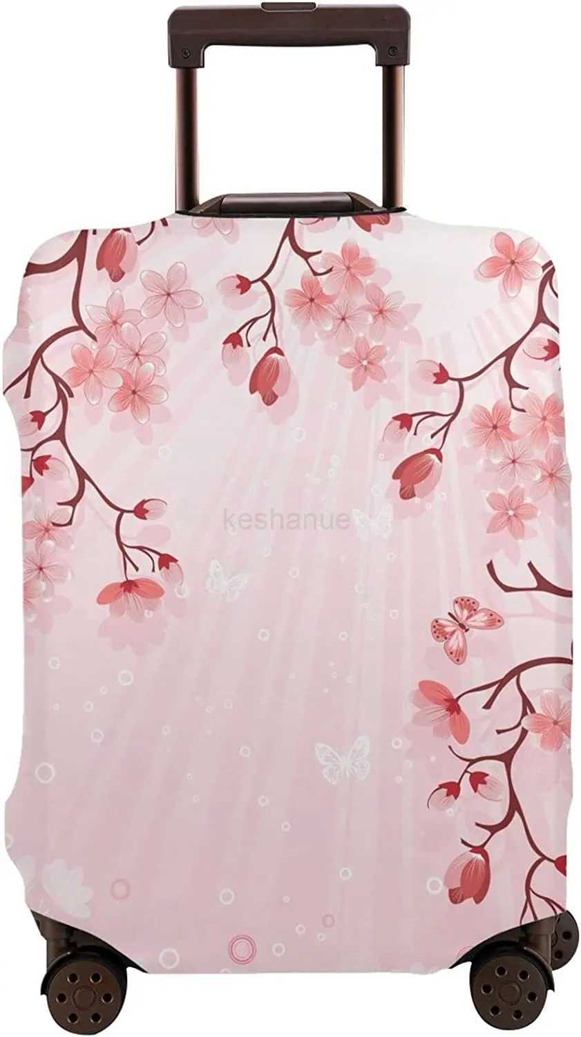 Luggage Cover Beautiful Cherry Blossom Thickened Elastic Travel Suitcase Protector Flowers Print Washable Baggage Gear CoversXJ240723