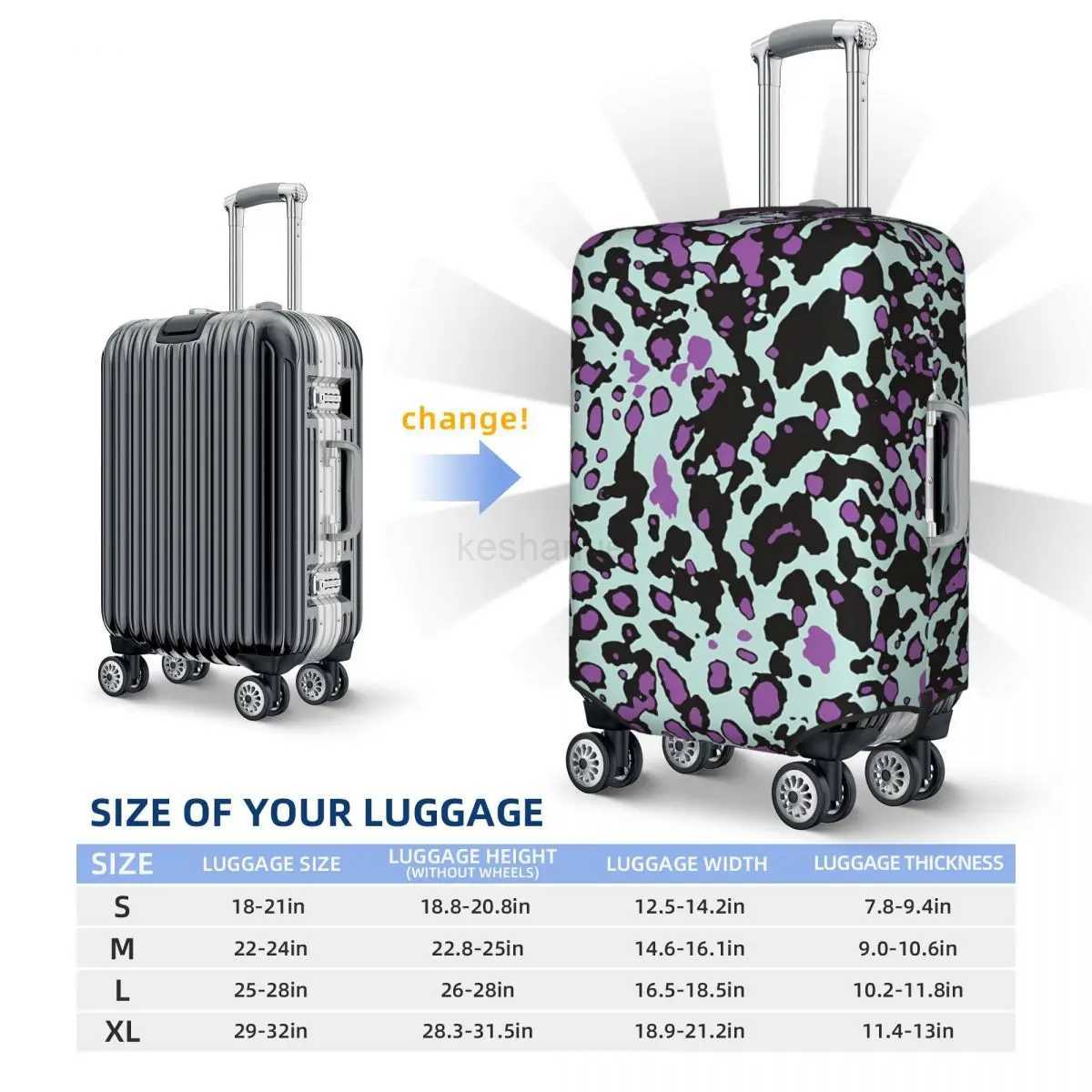 Leopard Pattern Suitcase Cover Animal Cheetah Cruise Trip Protection Flight Fun Luggage Case Xmas GiftXJ240723