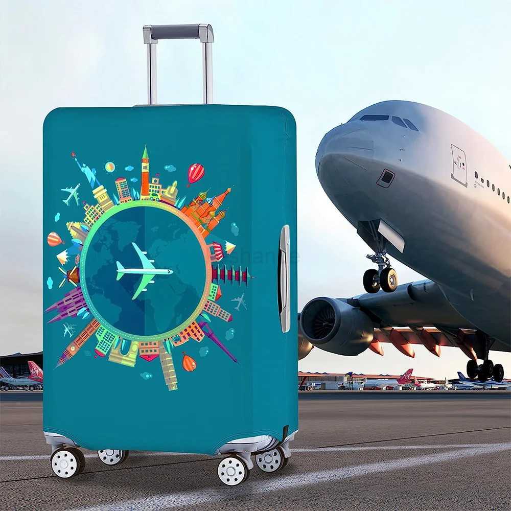 18-32Inch Suitcase Cover Elastic Luggage Cover Full Body Print Anti-Scratch Suitcase Protective Case Trolley Dustproof CoverXJ240723