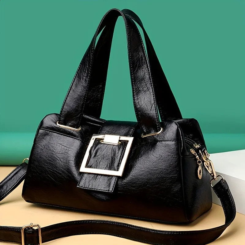 Womens shoulder bag PU large capacity handbag womens multi-purpose fashionable cross body bag womens casual handbag 240904
