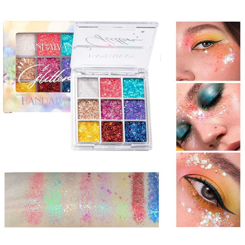 Shiny eye shadow palette waterproof big sequin shimmer eye shadow gel shiny metal eye shadow pigment holiday makeupW240730