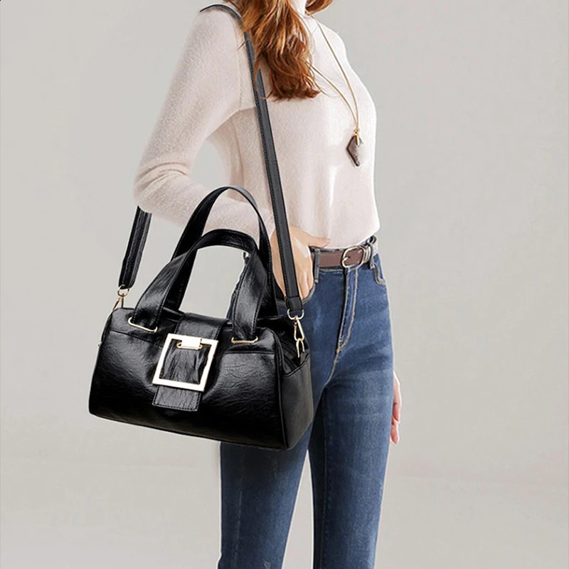 Womens shoulder bag PU large capacity handbag womens multi-purpose fashionable cross body bag womens casual handbag 240904