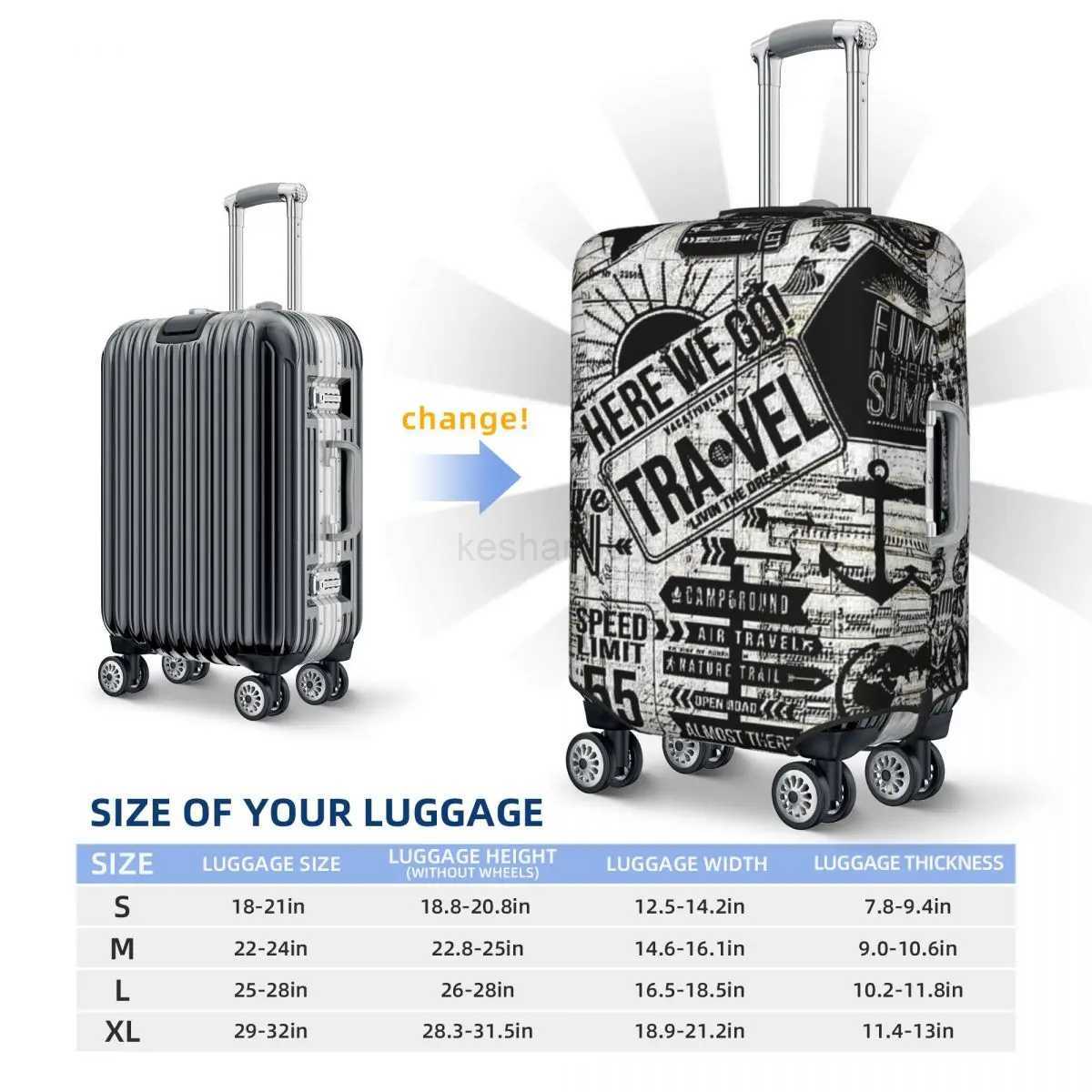 Travel Spiral Graffiti Suitcase Cover Funny Pattern Practical Business Protector Luggage Supplies VacationXJ240723