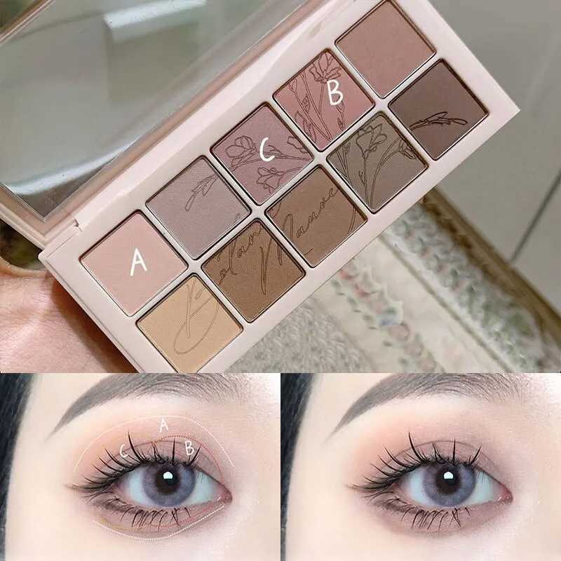 DIKALU Ten Color Makeup Board eye shadow Board powder blusher Outline Highlights Earth Color Matte New InsW240730