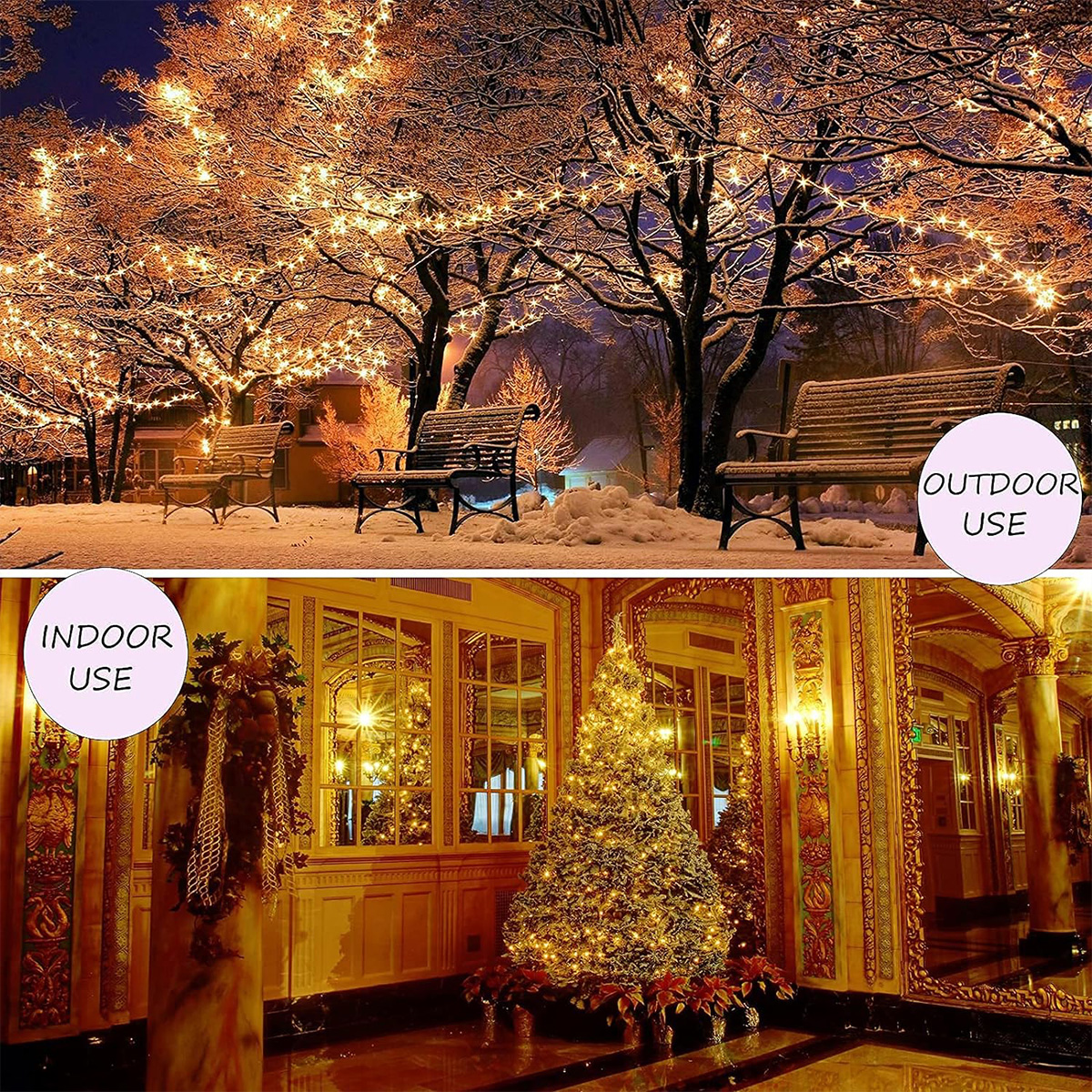 Colorful lights eight function low voltage light string waterproof tree lights project lighting decoration light string Transparent wire remote contro