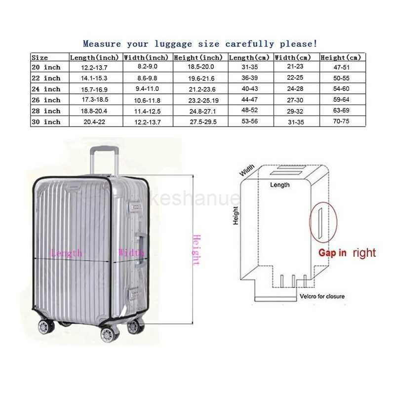 18 to 30 Luggage Cover Protector Bag PVC Clear Plastic Suitcase Cover Protectors Travel Luggage Sleeve ProtectorXJ240723