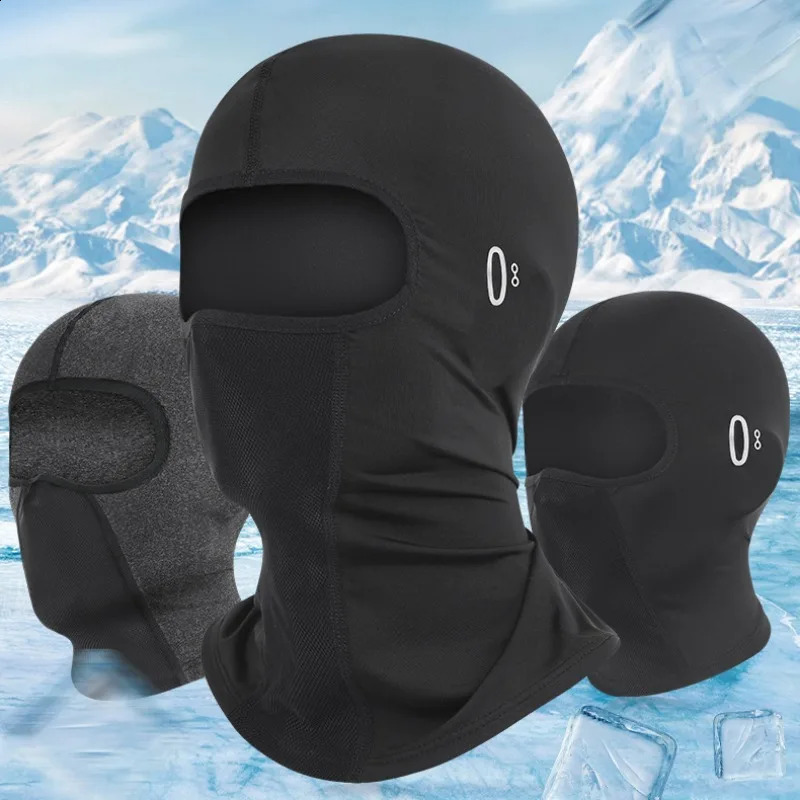 Cycling Balaclava Cap Breathable Ice Silk Motorcycle Riding Sports Face Mask Neck Protection Unisex Summer Sunscreen Headwear 240723