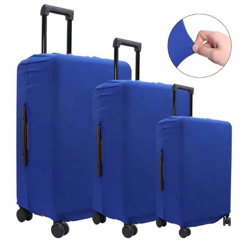 High Elastic Solid Color Luggage Cover Stretch Fabric Suitcase Protector Baggage Thickened Dustproof Case Cover Travel OrganizerXJ240723