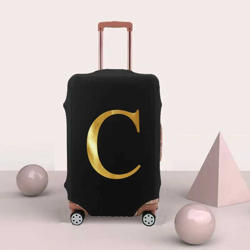 Travel Case Cover 18-32inch Luggage Protector Medium Suitcase Cover Gold Letter Print Elastic Protection Case for SuitcaseXJ240723