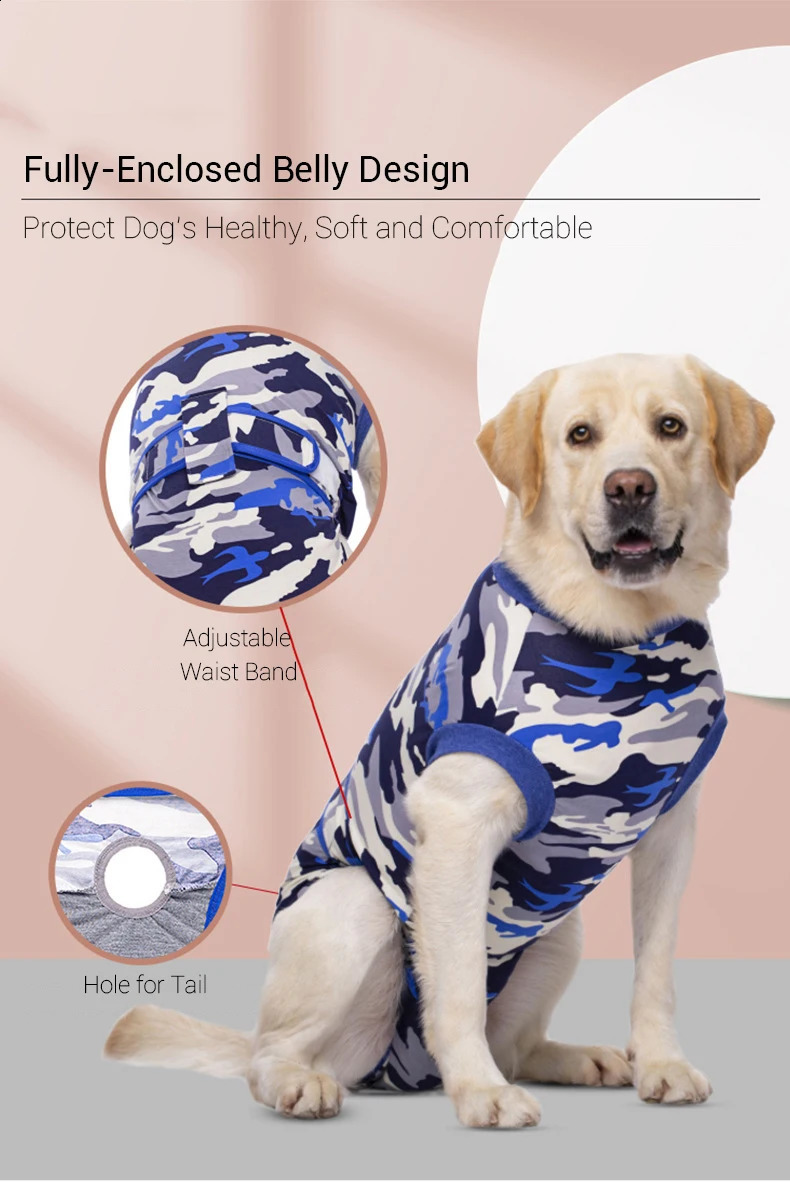 Suit After Surgery Prevent Licking Recovery Shirt for Large Dogs Abdominal Wounds Bandages Pet Dog Clothes 240722