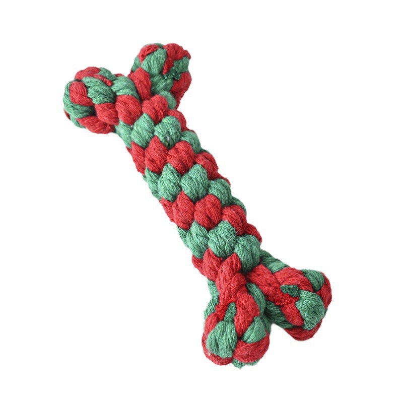 free shipping False Bone Cotton Rope Dog Bite Toys Chews Ball Knot Durable Braided Pet Supplies Aggressive Chewers Puppy Teething Value Tug Interactiv