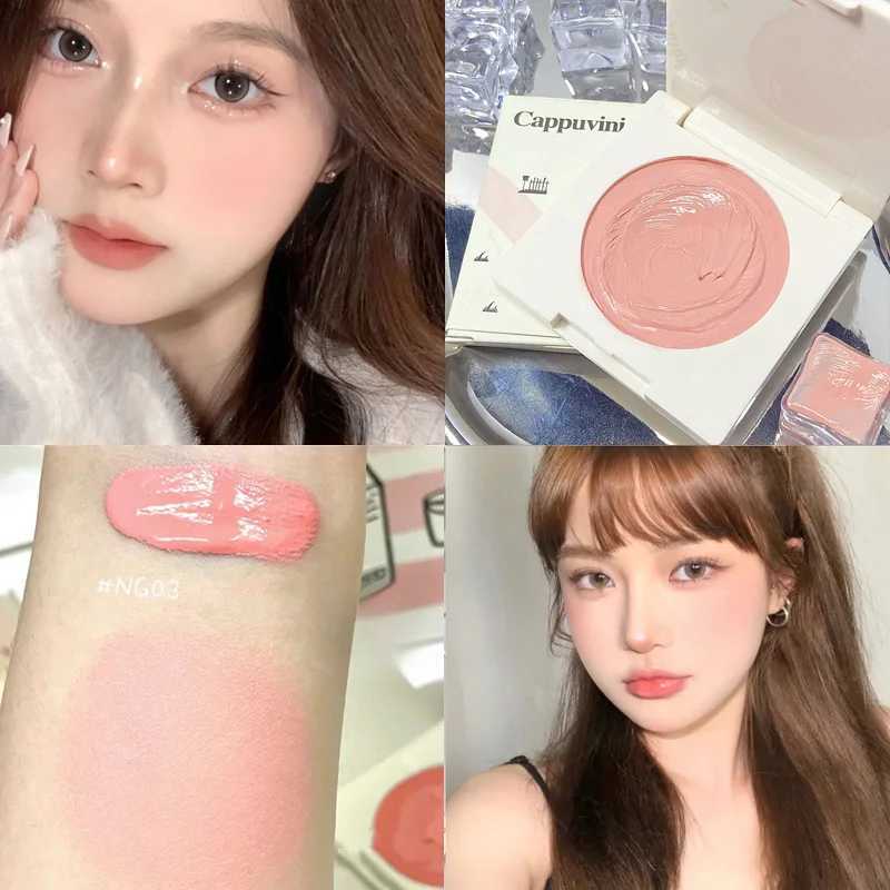 Peach Pink Creamy B Cheek Rouge Contouring Brighten Skin Tone Waterproof Multi-purpose Eyeshadow Ber Girl Feeling MakeupXJ241225