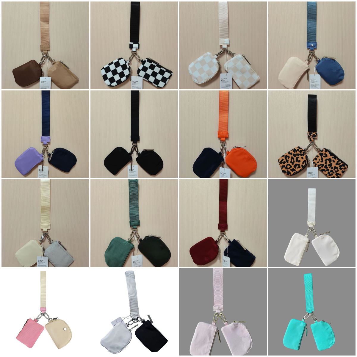 Dual Pouch Wristlet Wallets Outdoors Carabiner Key Chains Hiking Card Bag Campang Buckle Multi-function Keyrings