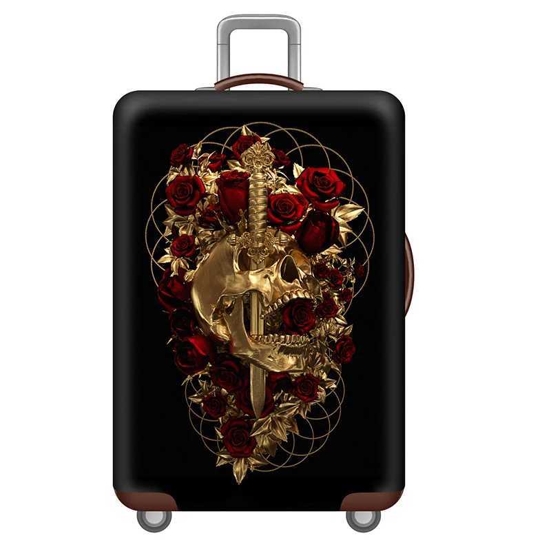 Skull Luggage Protective Cover Travel Accessories 18-32 Inch Suitcases 3D Printed Elasticity Baggage Case Cover Travel GadgetsXJ240723