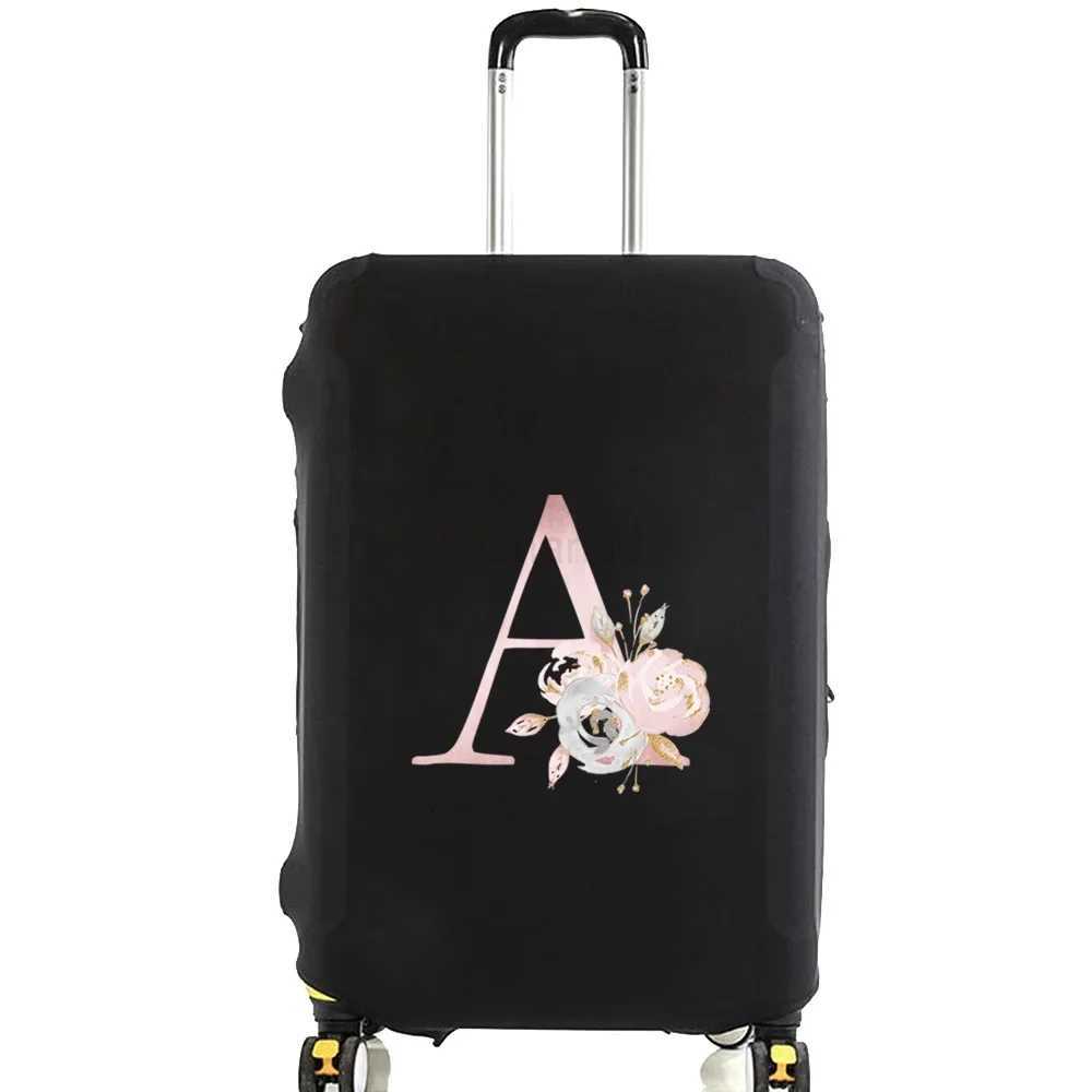 Pink Flower Letter Apply To 18-28 Inch Suitcase Protective Cover Elastic Luggage Protector Trolley Dust Cover Travel AccessoriesXJ240723