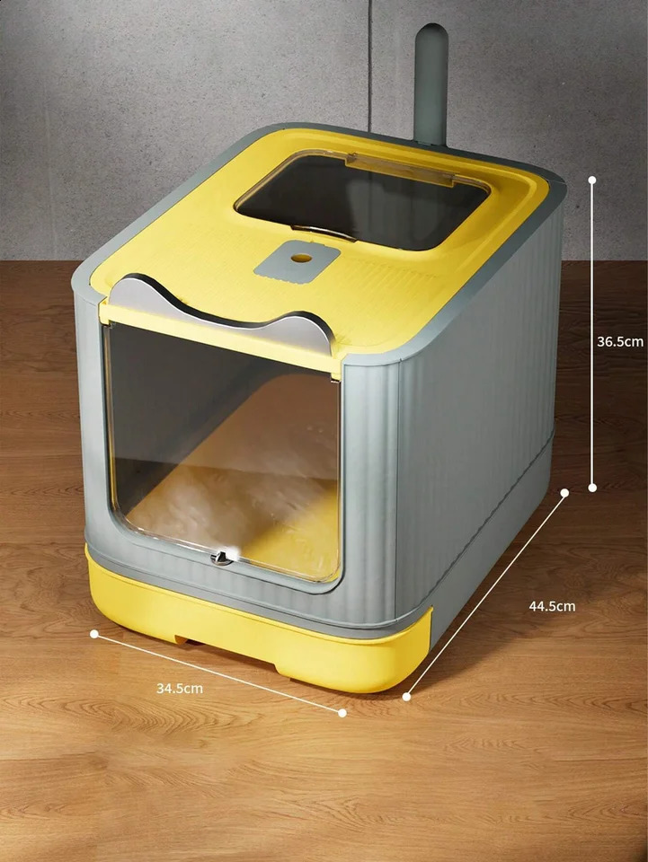 Portable Cat Litter Box with UV Sterilizing Lamps No-Assembly-Detachable Fully Enclosed Cat Litter Box Medium Feline 240722