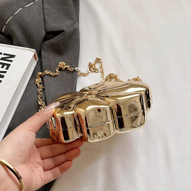 Flower Bag Womens Evening Bags Party Clutch PVC Coin Purse Female Crossbody Sling Wallet Mini Handbag with Removable Chain 240722