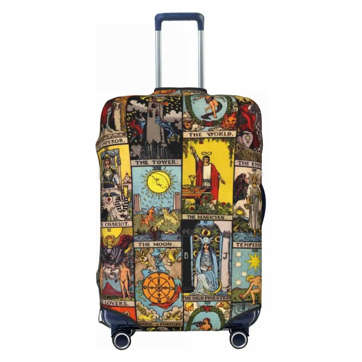 Vintage Moon Suitcase Cover Tarot Art Collage Travel Flight Strectch Luggage Accesories ProtectionXJ240723