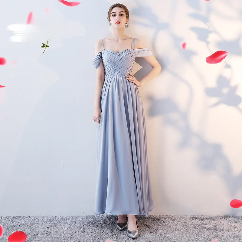New Bridesmaid Pleated Or Length Country Beach Wedding Guest Dresses Cheap Long Prom For Formal Dress 0219