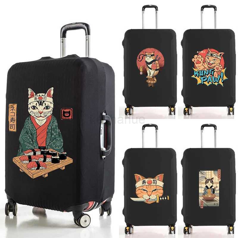 Samurai Cat Luggage Cover Washable Protective Cover Anti-scratch Luggage Cover Dust-proof Suitable for 18-32 Inch Travel SetXJ240723