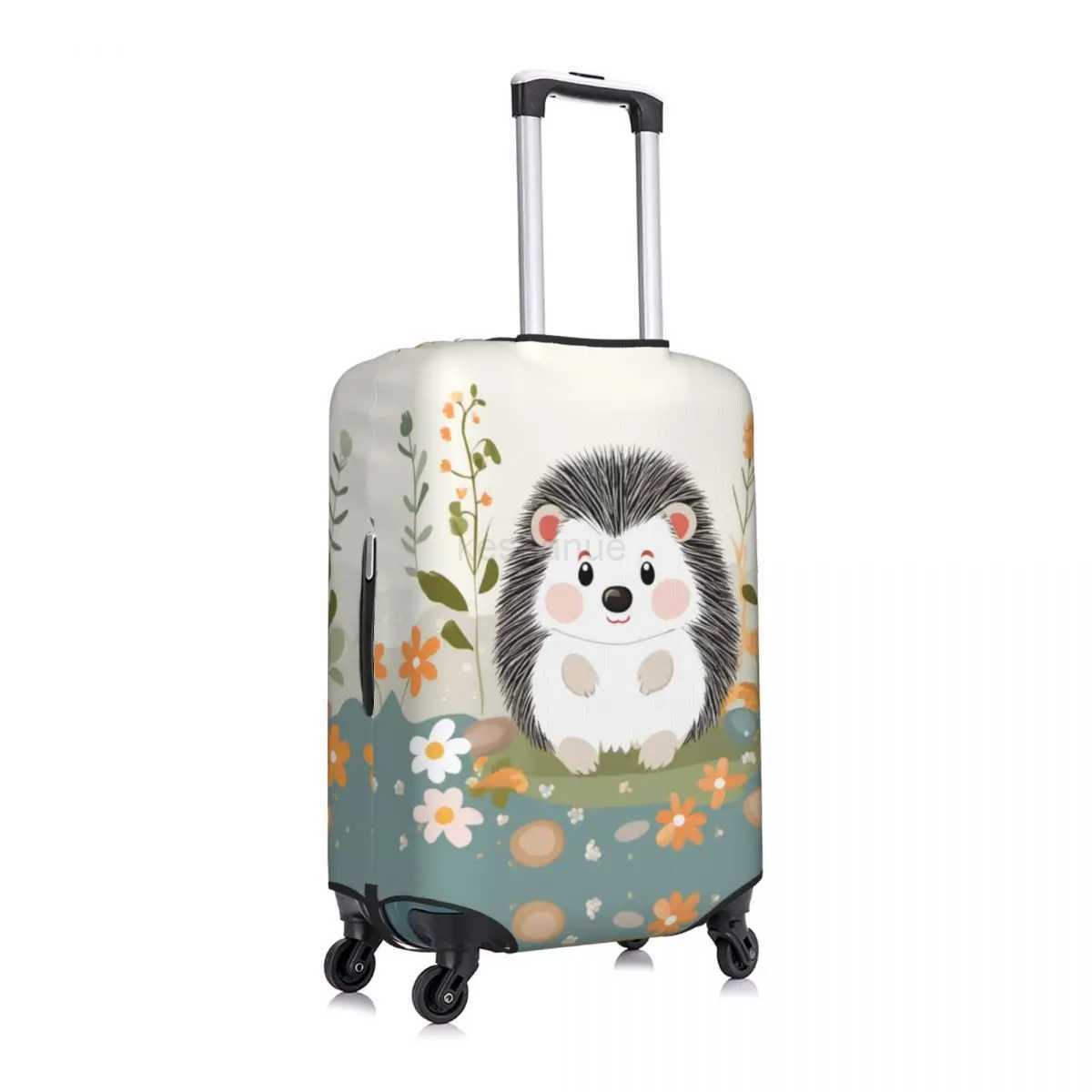 Kawaii Cartoon Pineapple Hedgehog Suitcase Cover Animals Cruise Trip Holiday Fun Luggage Accesories ProtectionXJ240723