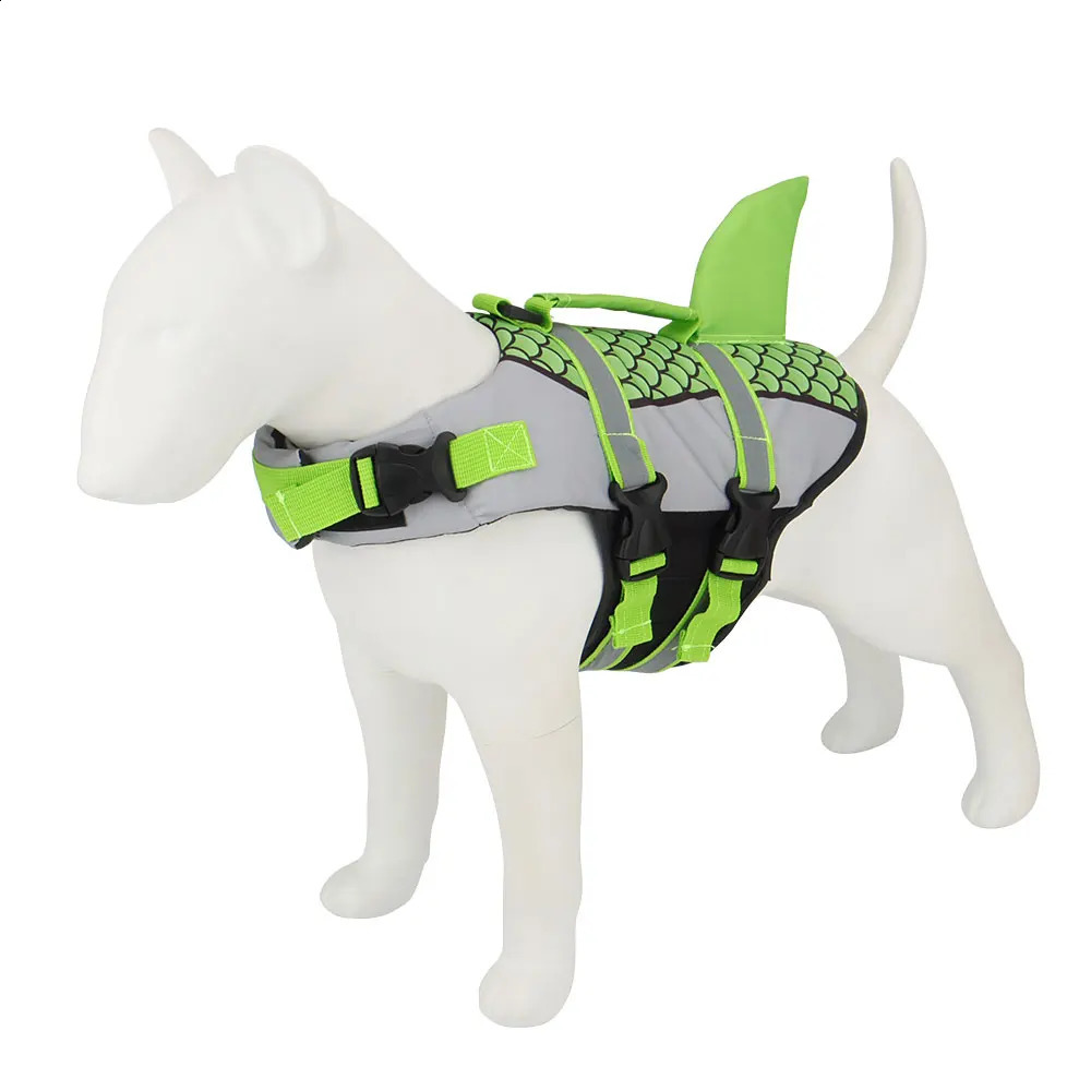 Scales Shark Swim Dog Clothes Life Jacket Vest Harness Pet Swimming Summer Swimwear 240722
