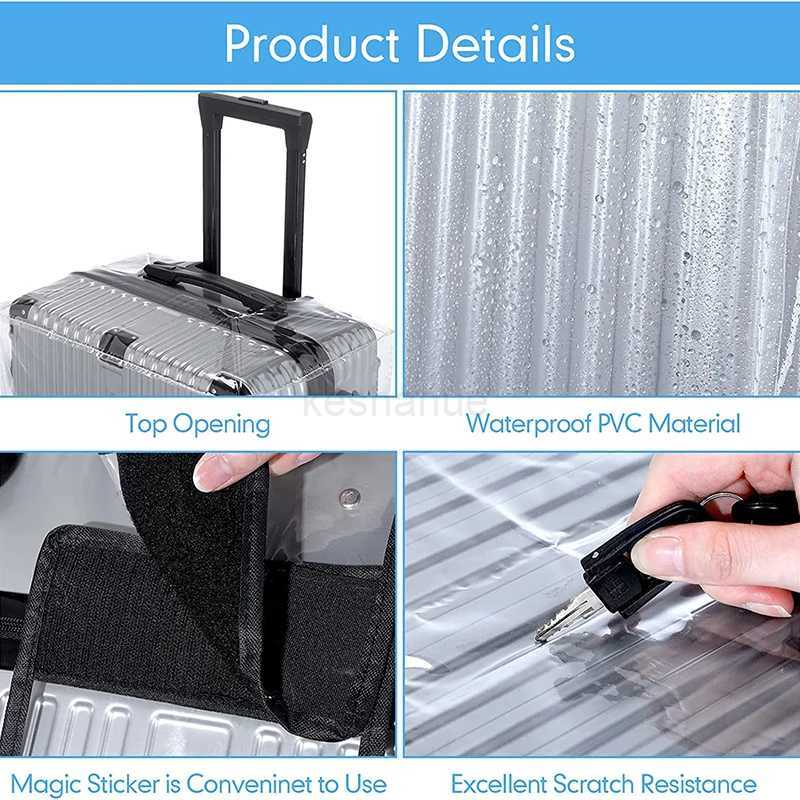 Transparent Clear Tavel Luggage Cove Waterproof Suitcase Cover Protector Foldable Dutoproof Luggage Cover PoteterXJ240723